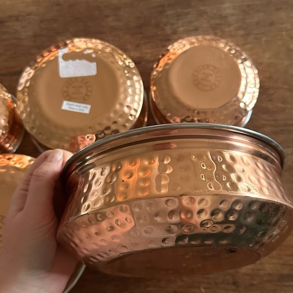 NEW Genuine Copper Set Of 5 Bowls - Picture 1 of 11
